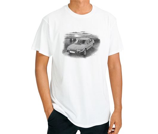 Rover SD1 Mk2 (Light Shading) - T Shirt in Black & White